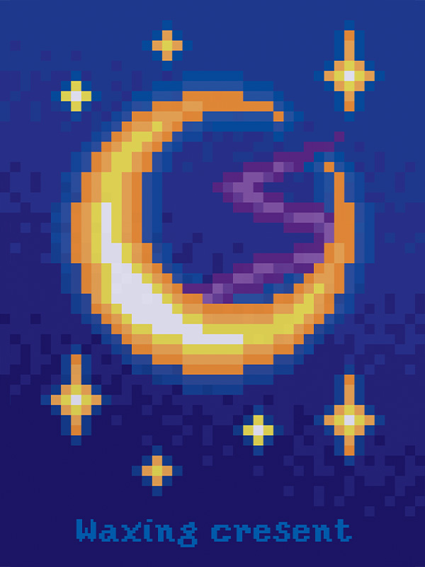 An image of a waxing cresent moon